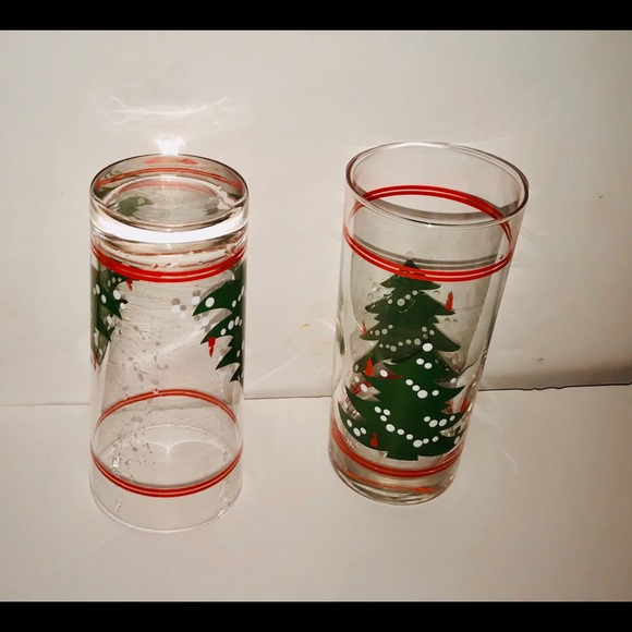 Two New Christmas Tree Drinking Glasses 6” High - Picture 4 of 16